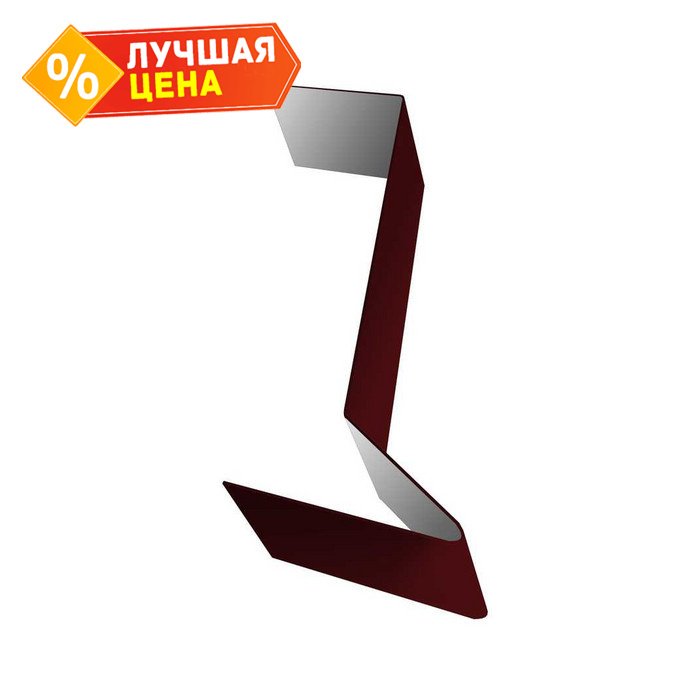 Планка примыкания для мягкой кровли 0,5 Velur RAL 3005 красное вино