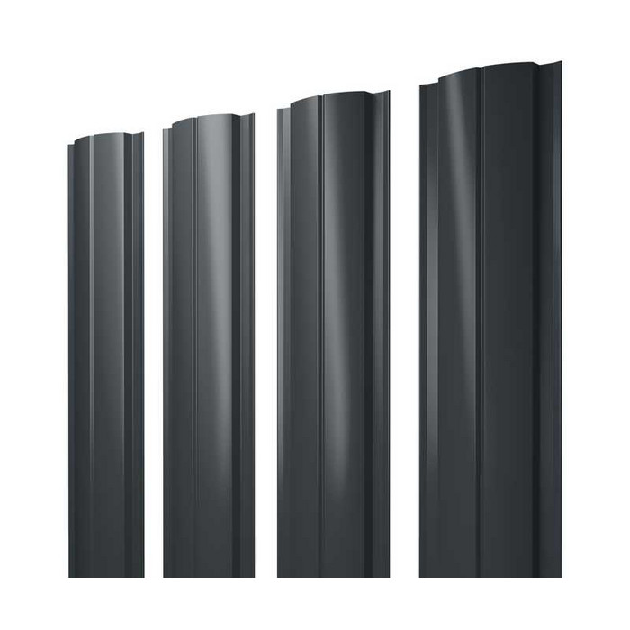 Штакетник Полукруглый Slim Grand Line 0,5 Rooftop Matte RAL7016 Антрацитово-Серый - фото №1
